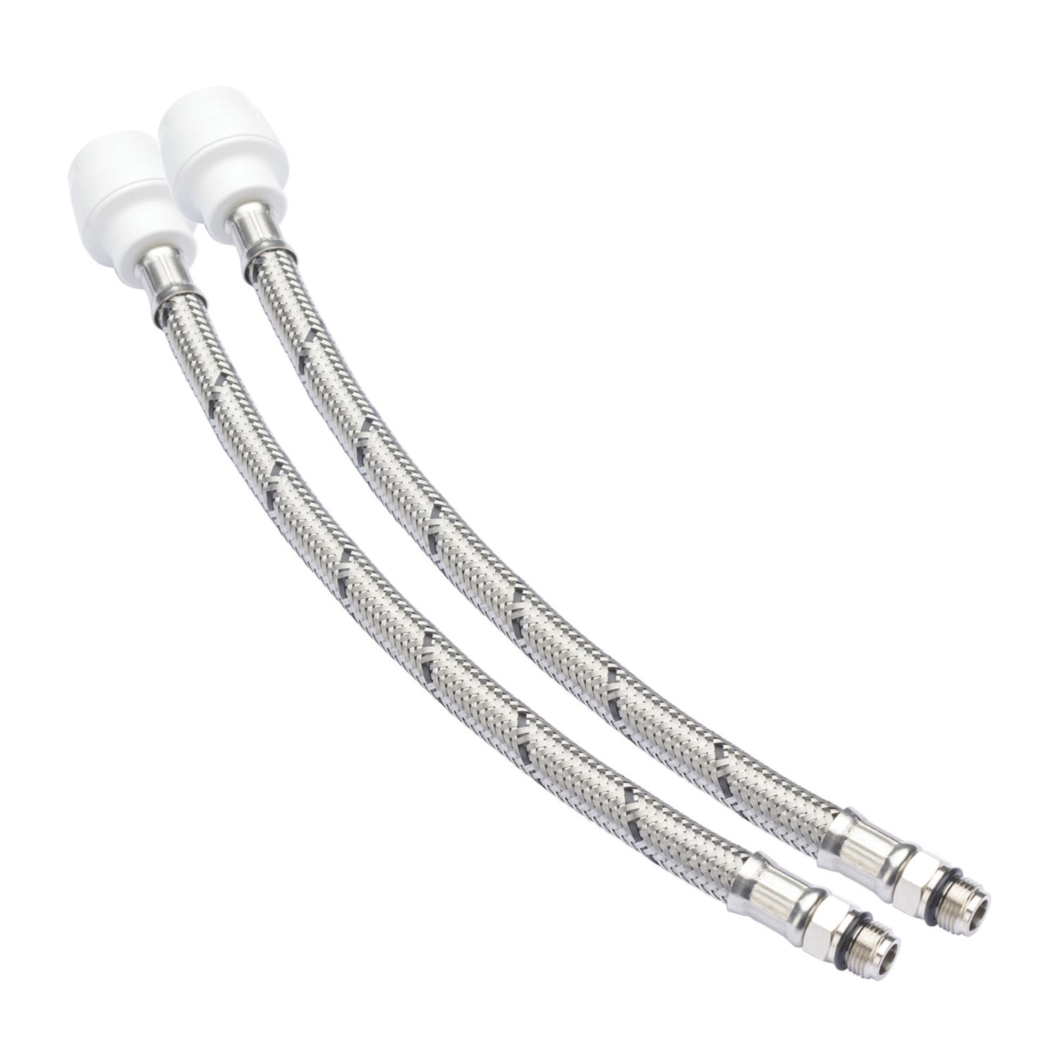 Hep2O Push-Fit Keyless Flexi Tap Connector 15mm x M12 x 300mm 2 Pack (578RE)