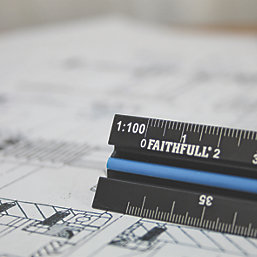 Faithfull Tri-Scale Architect Ruler 11 3/4" (300mm)