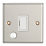 Contactum iConic 13A Unswitched Fused Spur & Flex Outlet  Brushed Steel with White Inserts