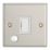 Contactum iConic 13A Unswitched Fused Spur & Flex Outlet  Brushed Steel with White Inserts