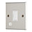 Contactum iConic 13A Unswitched Fused Spur & Flex Outlet  Brushed Steel with White Inserts