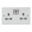 Knightsbridge  13A 2-Gang DP Switched Double Socket Brushed Chrome  with Colour-Matched Inserts
