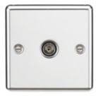 Knightsbridge  1-Gang Coaxial TV Socket Polished Chrome