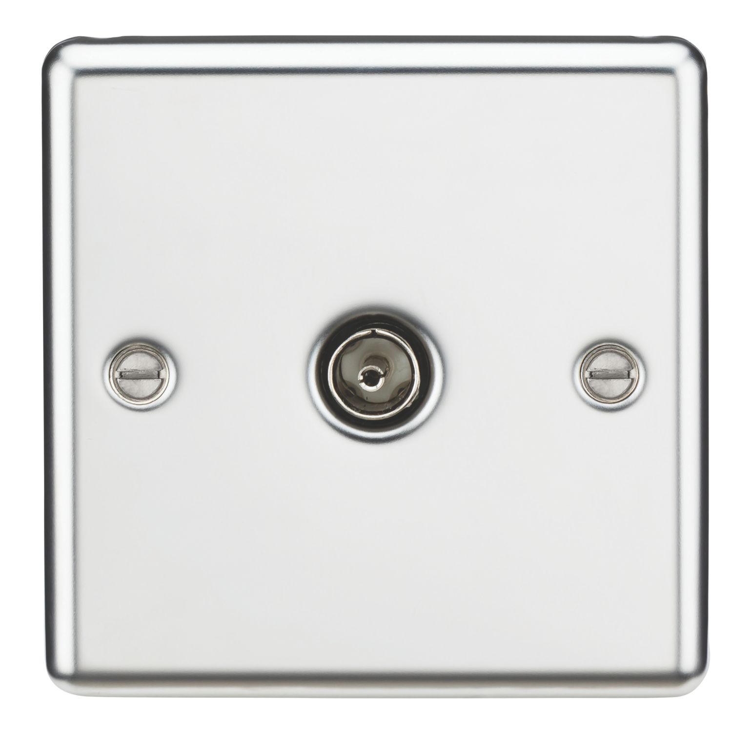 Knightsbridge 1-Gang Coaxial TV Socket Polished Chrome (578VF)