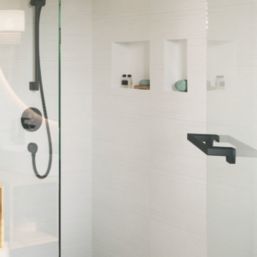 Hansgrohe AddStoris Bar Shower Door Handle Matt Black 350mm Single
