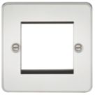 Knightsbridge Flat Plate 2-Module Modular Faceplate Polished Chrome