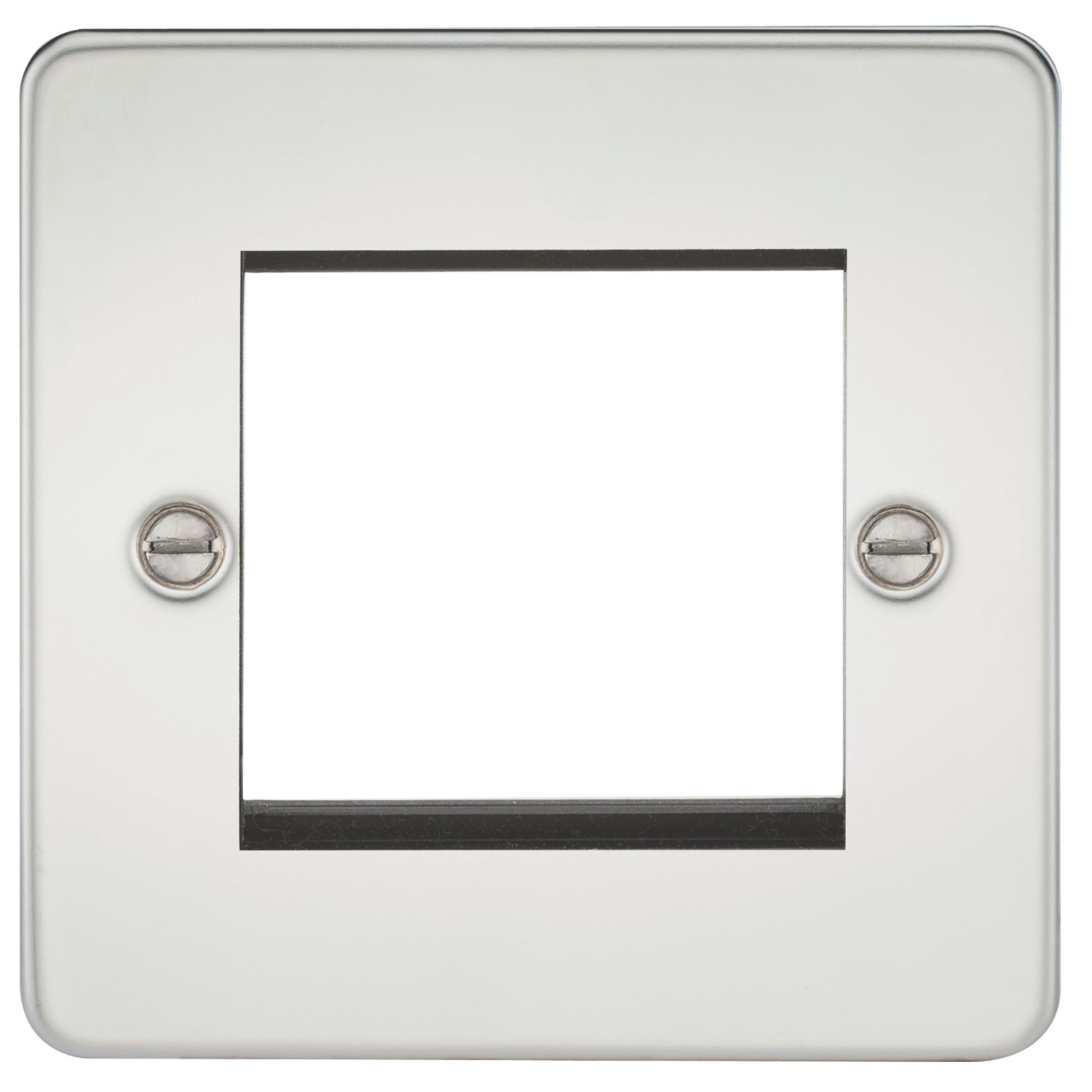 Knightsbridge Flat Plate 2-Module Modular Faceplate Polished Chrome (578YA)