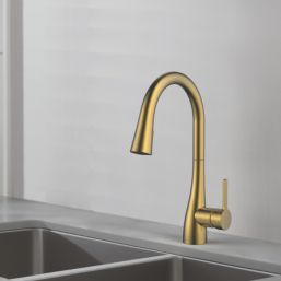 Swirl Oxford  Pull-Out Spray Mixer Kitchen Tap Brass-Effect
