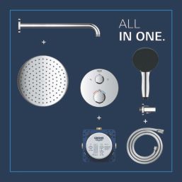 Grohe Precision 250 Round HP Rear-Fed Concealed Chrome Thermostatic Shower System