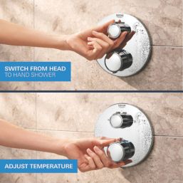 Grohe Precision 250 Round HP Rear-Fed Concealed Chrome Thermostatic Shower System