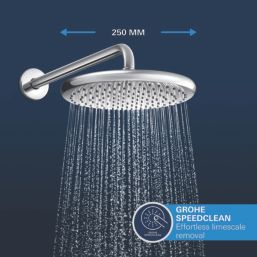 Grohe Precision 250 Round HP Rear-Fed Concealed Chrome Thermostatic Shower System