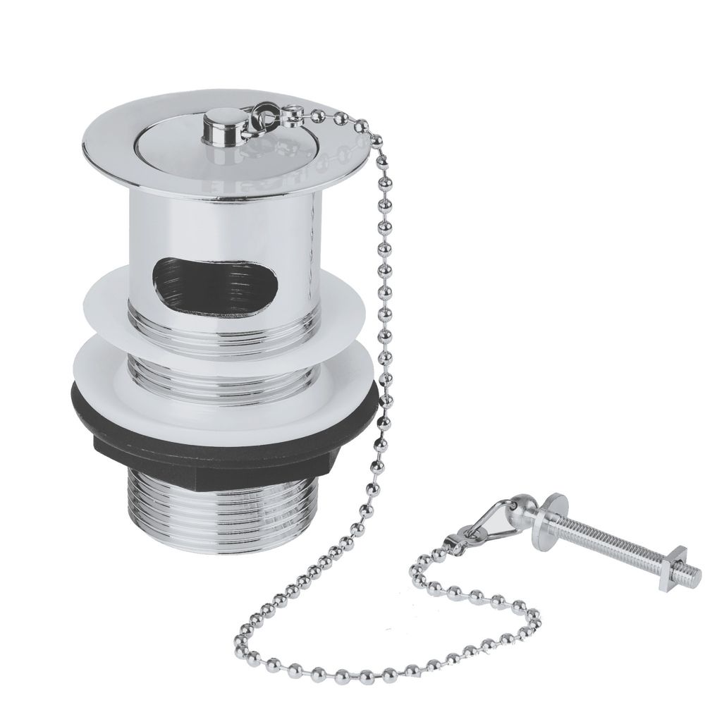 Flomasta Basin Waste with Chrome Plug  Chain Screwfix