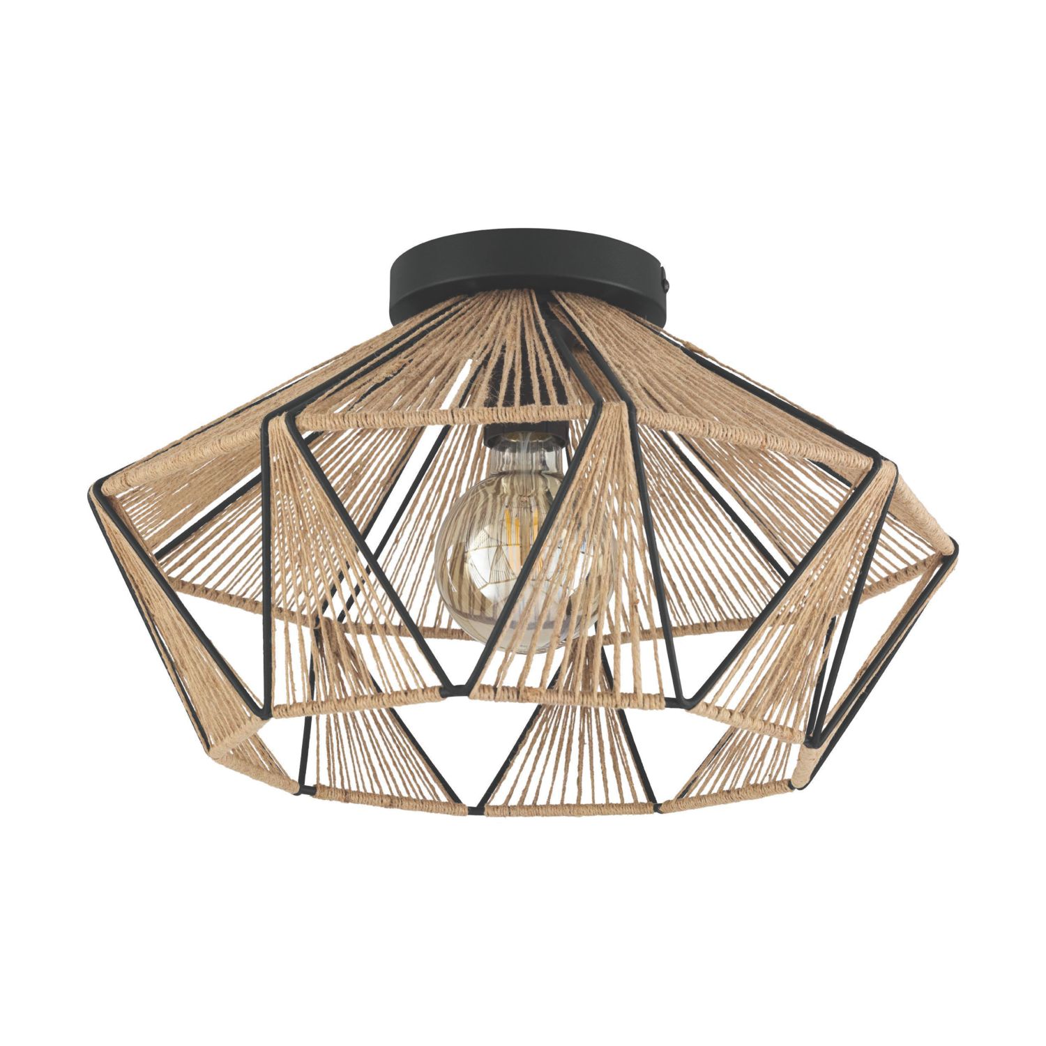 Eglo Adwickle Ceiling Light Black / Brown (579CV)