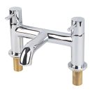 Refurb Swirl Ola Chrome 132mm Deck Mounted Lever 2 Tap Holes Bath Mixer Tap