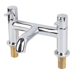 Refurb Swirl Ola Chrome 132mm Deck Mounted Lever 2 Tap Holes Bath Mixer Tap