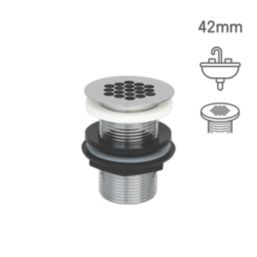 Flomasta Unslotted Free Flowing Grated Basin Waste Chrome-Plated Brass 32mm