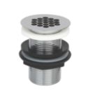 Flomasta Unslotted Free Flowing Grated Basin Waste Chrome-Plated Brass 32mm