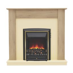 Be Modern Elanwood Electric Suite with Comet Inset Fire Oak-Effect 1210mm x 330mm x 1123mm