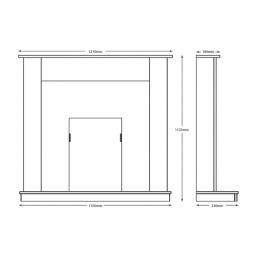 Be Modern Elanwood Electric Suite with Comet Inset Fire Oak-Effect 1210mm x 330mm x 1123mm