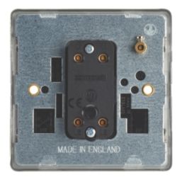 Contactum Lyric 10AX 1-Gang Intermediate Switch Brushed Steel with Black Inserts