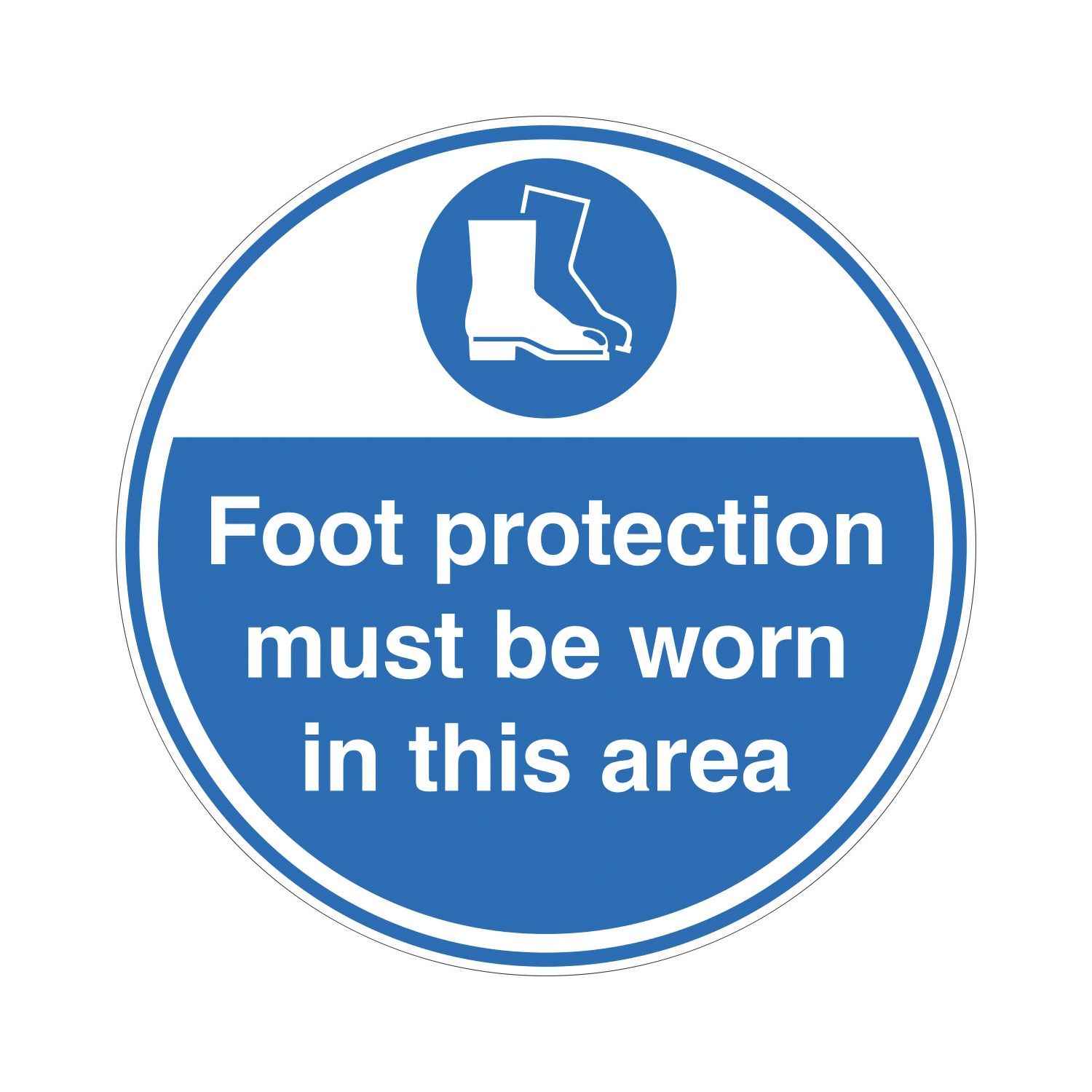 Essentials Foot Protection Must Be Worn In This Area Floor Sign 450mm x 450mm (579YU)