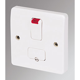 MK Logic Plus 13A Switched Fused Spur & Flex Outlet with Neon White