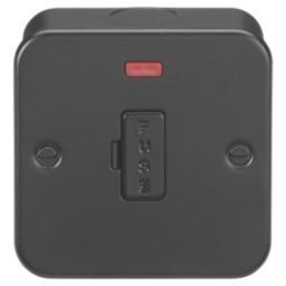 Knightsbridge  13A Unswitched Metal Clad Fused Spur with Neon Black