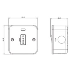 Knightsbridge  13A Unswitched Metal Clad Fused Spur with Neon Black