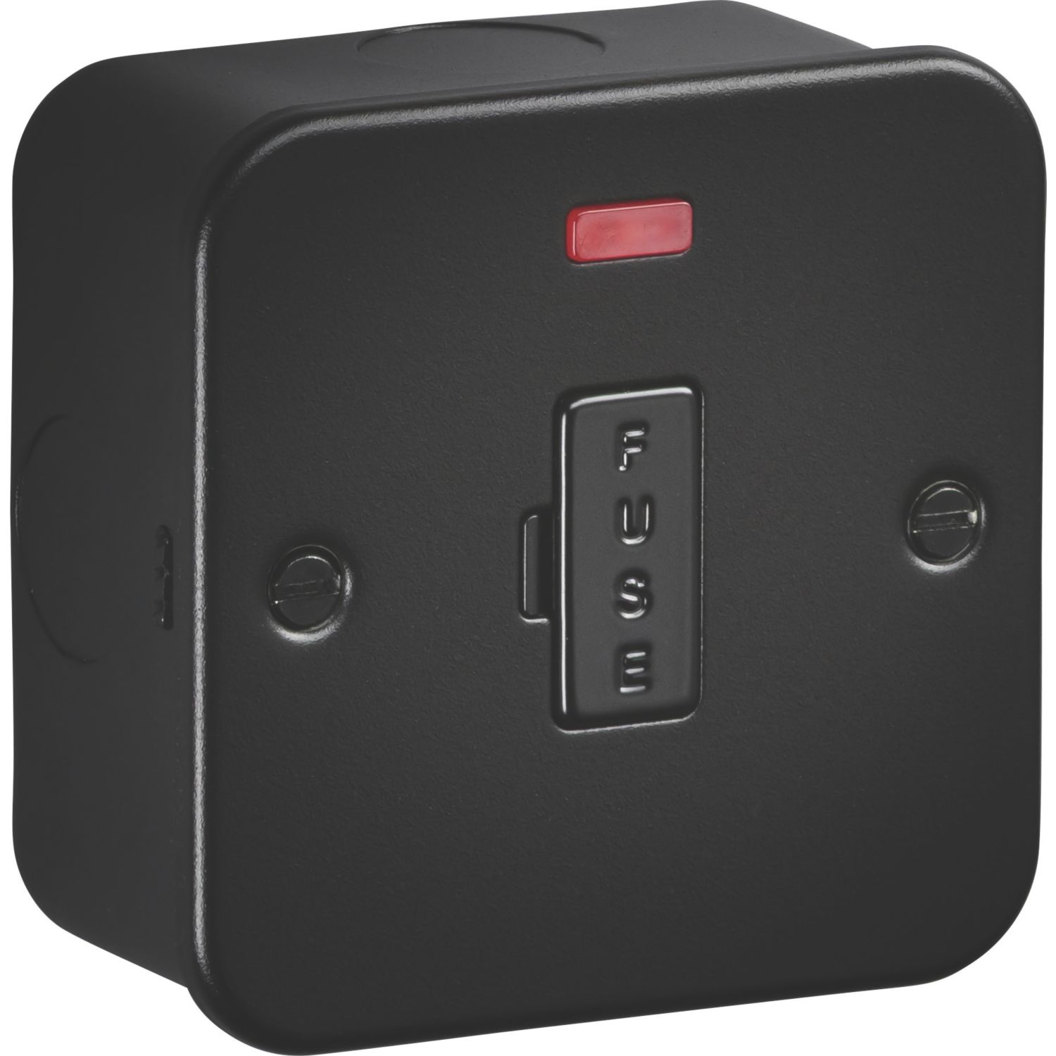 Knightsbridge 13A Unswitched Metal Clad Fused Spur with Neon Black (580AM)