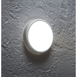 Knightsbridge BT Indoor & Outdoor Maintained or Non-Maintained Switchable Emergency Round LED Bulkhead With Microwave Sensor White 14W 1130 - 1260lm