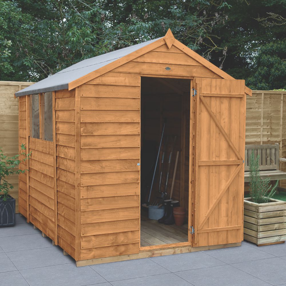 Forest 6' x 8' (Nominal) Apex Overlap Timber Shed | Wooden 