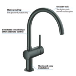 Grohe Minta Kitchen Mono Mixer Tap Matt Black