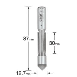Trend 47/40X1/2TC 1/2" Straight Router Cutter 12.7mm x 30mm