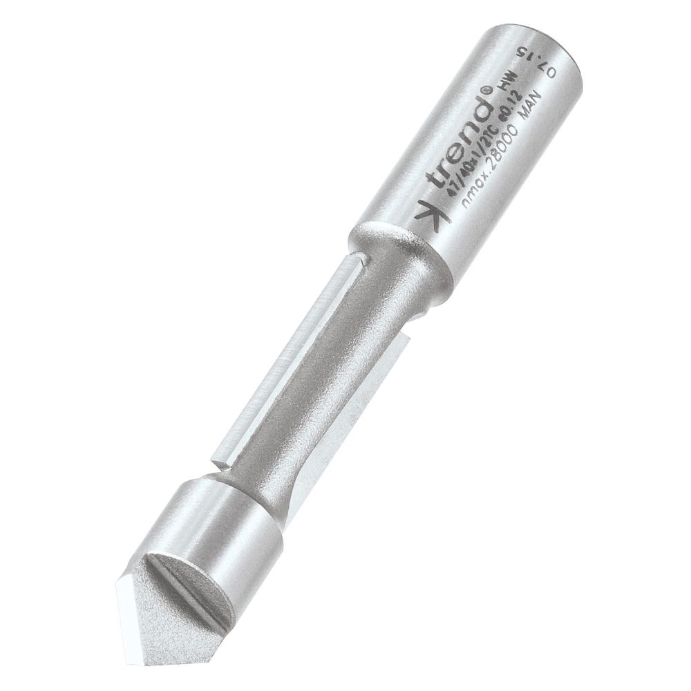 Trend 47/40X1/2TC 1/2" Shank DoubleFlute Straight Router Cutter 12.7mm