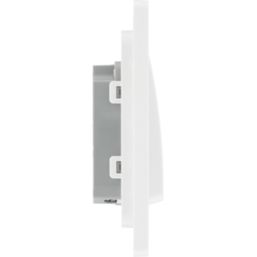 British General Evolve 20 A 16AX 1-Gang 2-Way Wide Rocker Light Switch  Pearlescent White with White Inserts