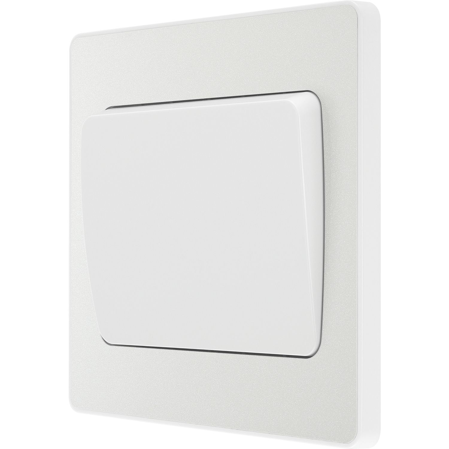 British General Evolve 20A 16AX 1-Gang 2-Way Wide Rocker Light Switch Pearlescent White with White Inserts (580PY)