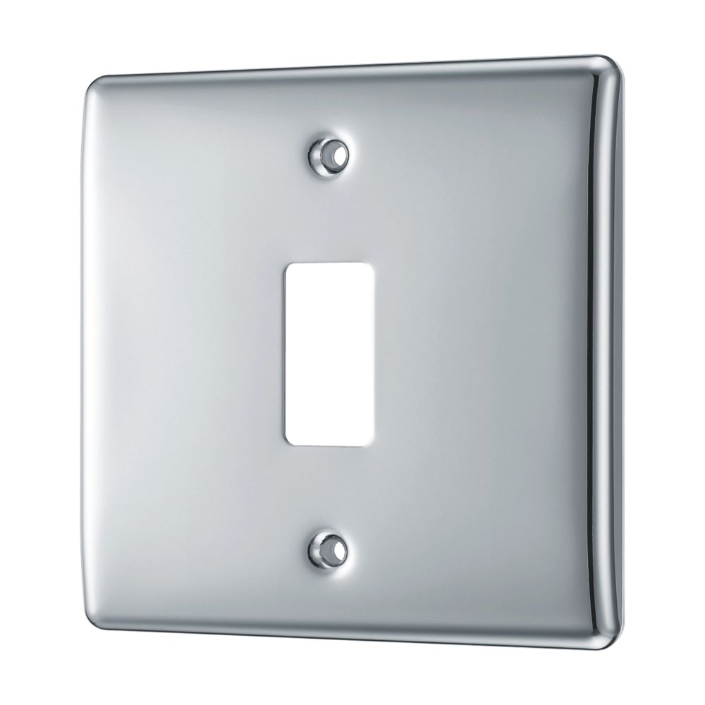 British General Nexus Metal Grid 1-Module Grid Faceplate Polished Chrome