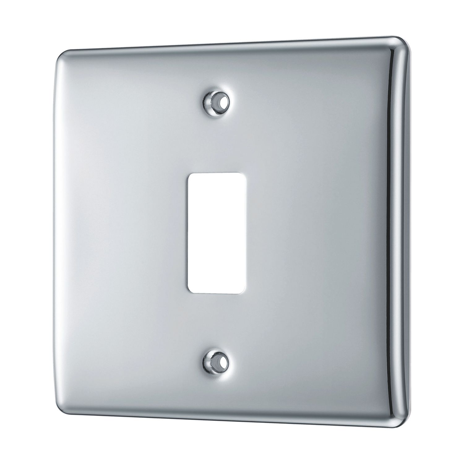 British General Nexus Metal Grid 1-Module Grid Faceplate Polished Chrome (580RF)
