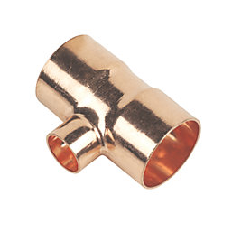 Flomasta  Copper End Feed Reducing Tee 28mm x 28mm x 15mm