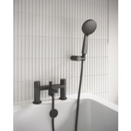 Bristan Liso Black 134mm Deck Mounted Dual Control Manual Shower Mixer Tap