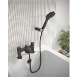 Bristan Liso Black 134mm Deck Mounted Dual Control Manual Shower Mixer Tap