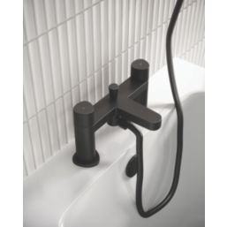 Bristan Liso Black 134mm Deck Mounted Dual Control Manual Shower Mixer Tap