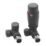 Reina Modal TRV 15mm x 15mm Anthracite Corner & L/S Designer Thermostatic Radiator Valve & Lockshield