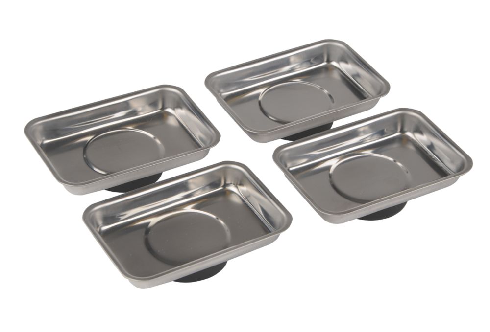Silverline Steel Magnetic Tray Set 95mm 4 Pieces