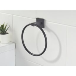 Bristan  Square Towel Ring Black