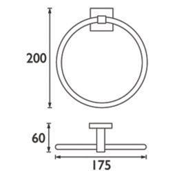 Bristan Square Towel Ring Black Screwfix