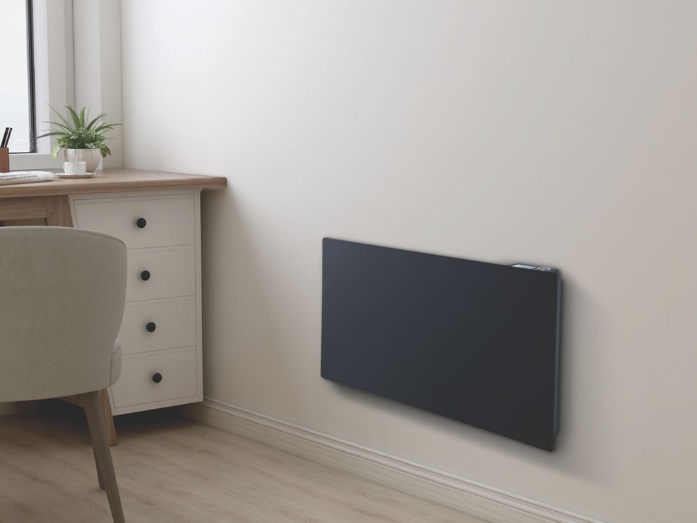 Blyss Saris Wall-Mounted Panel Heater Dark Grey 2000W - Screwfix