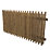Forest  Picket Slatted Top Fence Panel Natural Timber 6' x 3' Pack of 5