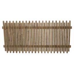 Forest  Picket Slatted Top Fence Panels Natural Timber 6' x 3' Pack of 5
