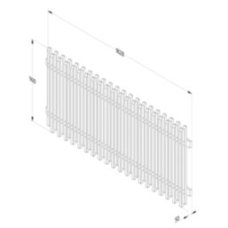 Forest  Picket Slatted Top Fence Panels Natural Timber 6' x 3' Pack of 5
